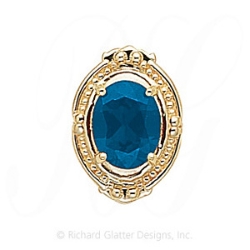 GS388 BT - 14 Karat Gold Blue Topaz Slide 